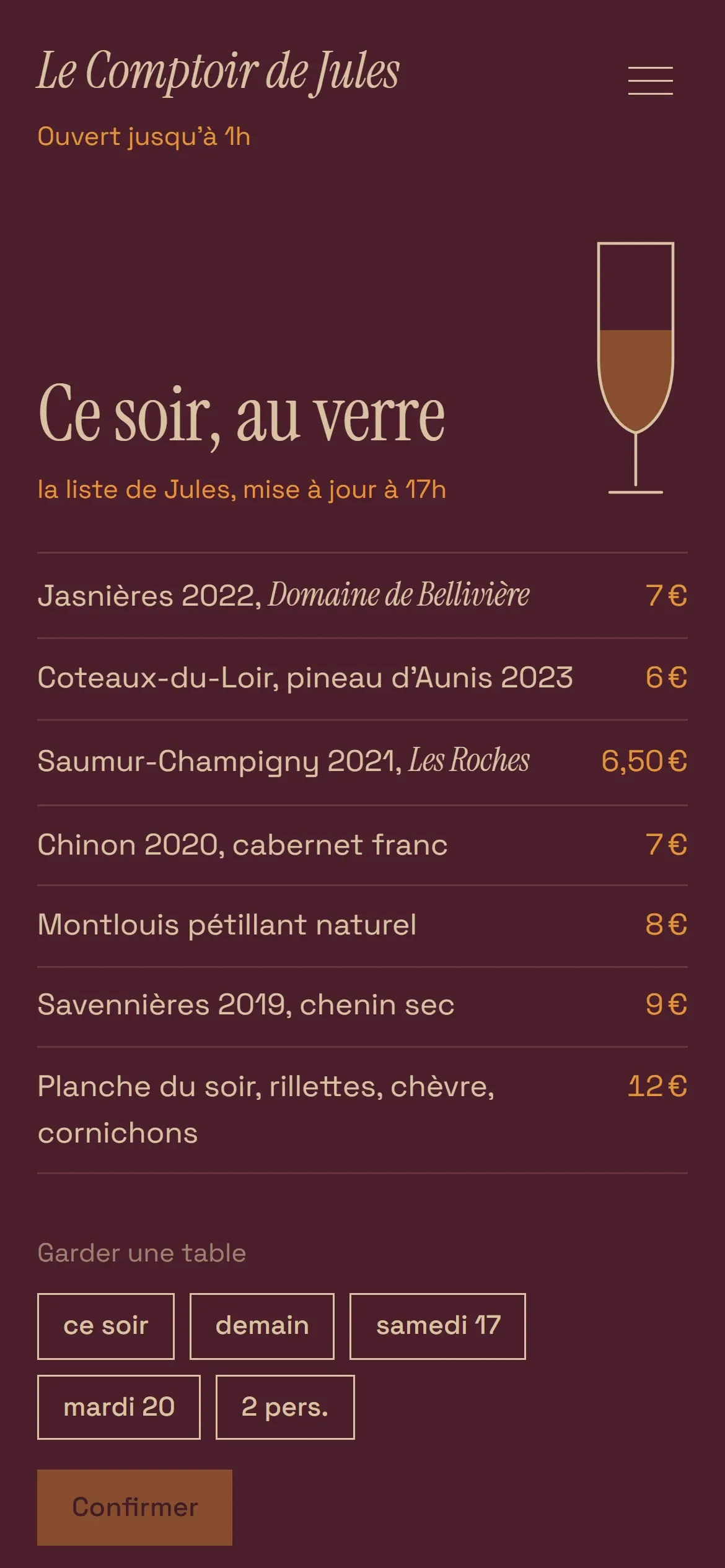 Le site de Le Comptoir de Jules, un exemple, sur un téléphone